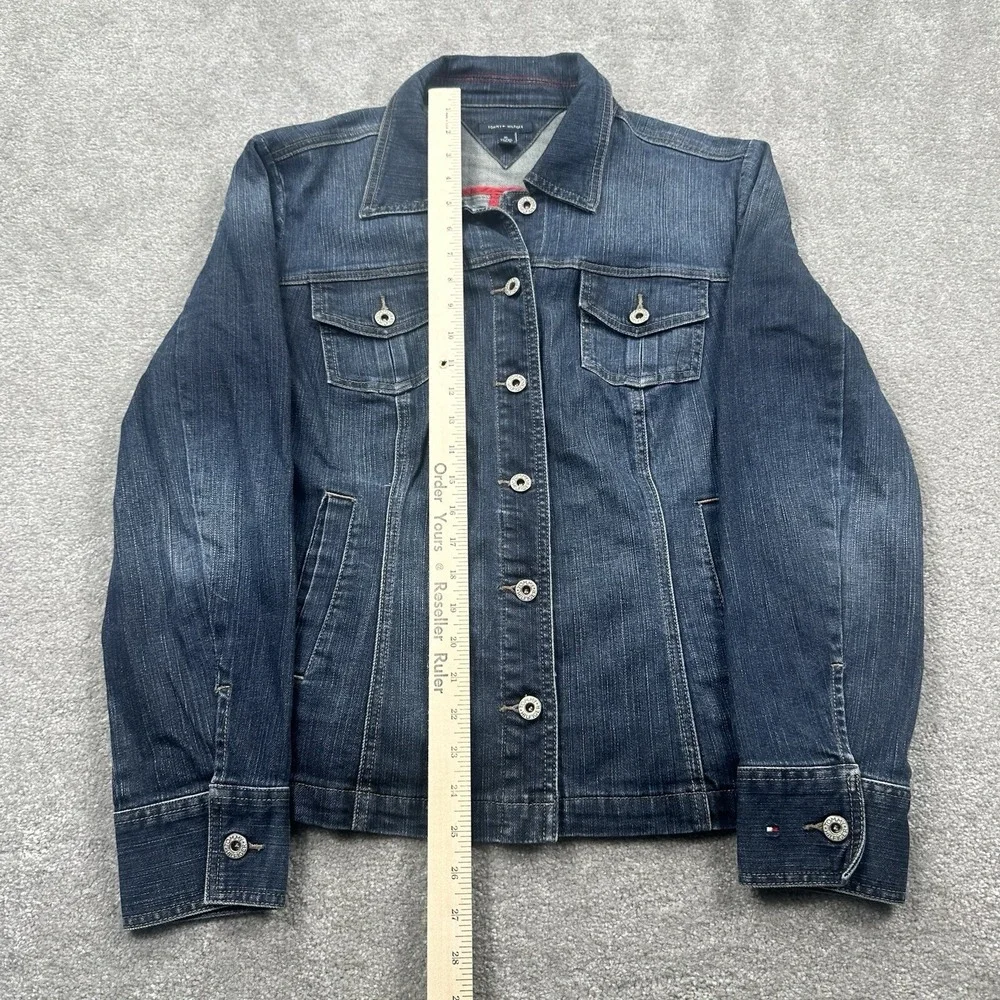 Tommy Hilfiger Women's Button Up Denim Jean Jacket Size XL Blue - Picture 5 of 8